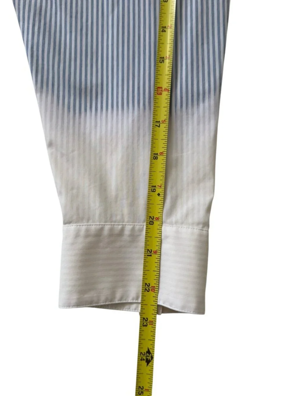 Lafayette 148 Everson Ombre Dip Dye Striped Button Up Long Sleeve Blue White XL